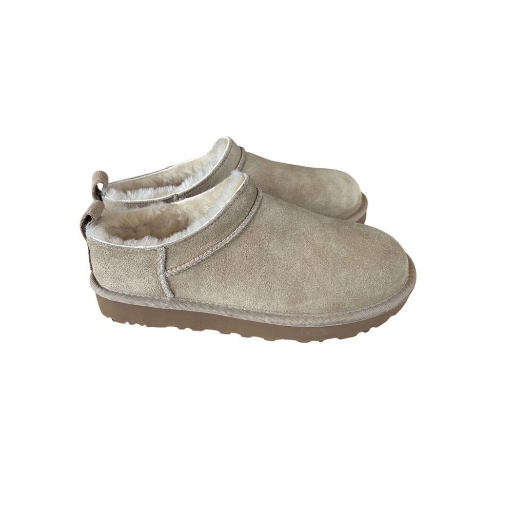 UGG Women's Classic Micro Boot Sheepskin Lined Slip On  Sand Sz 5 1173891‎